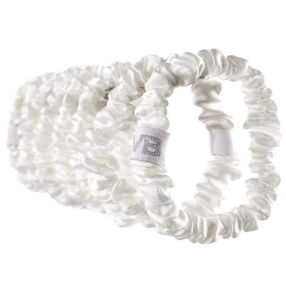 Satin Scrunchies White Small - 8pcs - Image 3